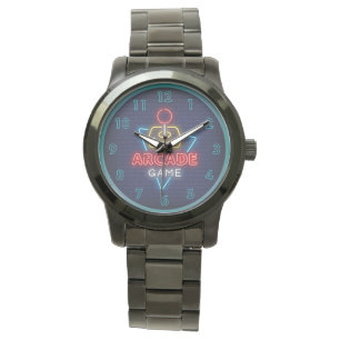 Very Fun Arcade Game w/Joystick Neon Watch