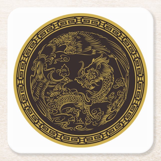 Very Fun Chinese Dragon Coaster Set (Front)
