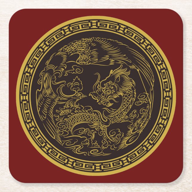 Very Fun Chinese Dragon Coaster Set (Front)