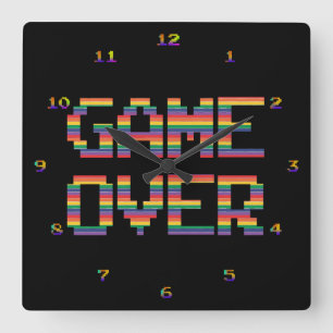 Very Fun Classic Arcade Game Over Wall Clock
