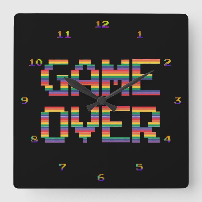 Very Fun Classic Arcade Game Over Wall Clock (Front)