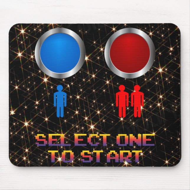 Very Fun Classic Arcade SELECT ONE TO START Mouse Pad (Front)