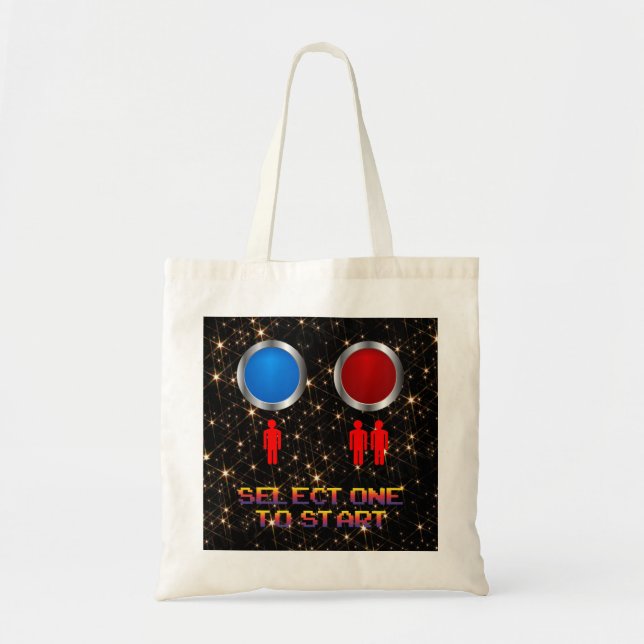 Very Fun Classic Arcade SELECT ONE TO START Tote Bag (Front)