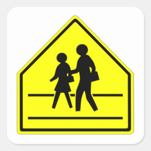 Very Fun Classic School Crossing Sign Sticker Set