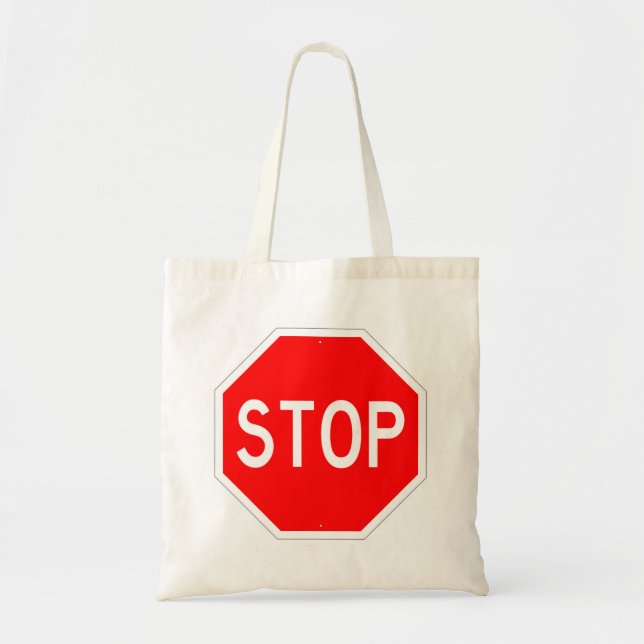Very Fun Classic STOP Sign Tote Bag (Front)