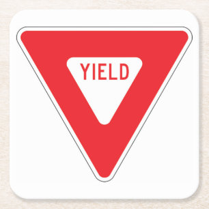 Very Fun Classic Yield Sign Coaster Set