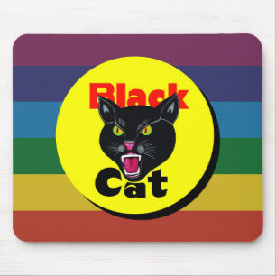 Very Fun & Colourful Black Cat Mouse Pad