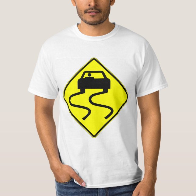 Very Fun Slippery When Wet Sign T-Shirt (Front)