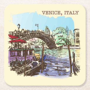 Very Fun Venice Italy Sketch Coaster Set