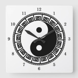 Very Fun Yin and Yang Square Wall Clock