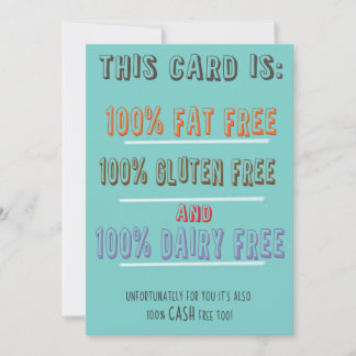 very funny 'fat free 'card! holiday card