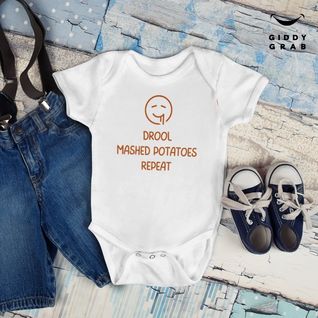 Very Funny First Thanksgiving Holiday Quote  Baby Bodysuit (Creator Uploaded)