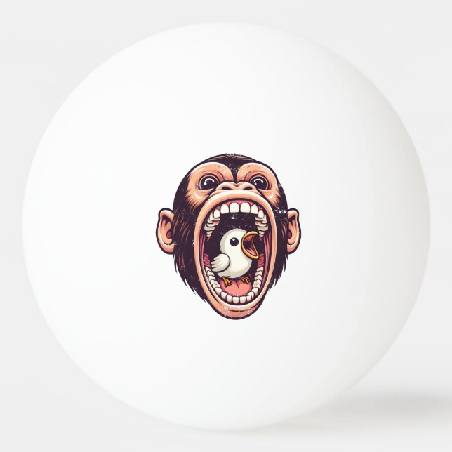 Very Funny Monkey Bird Ping Pong Ball (Front)