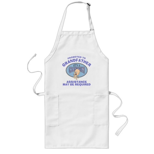 Very Funny New Grandson New Grandfather Long Apron (Front)