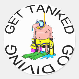Very Funny SCUBA Diving Classic Round Sticker
