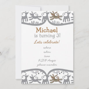 very happy dogs with frame invitation