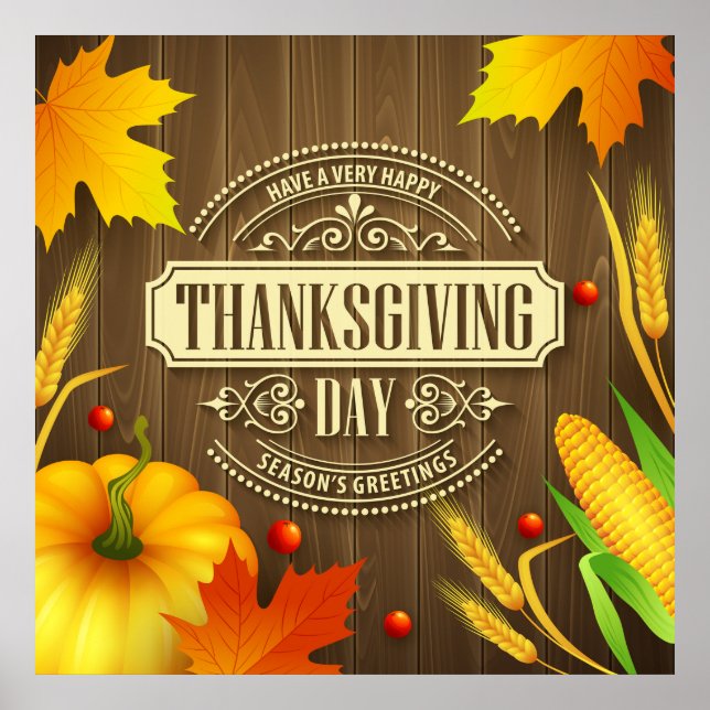Very Happy Thanksgiving Day Poster (Front)