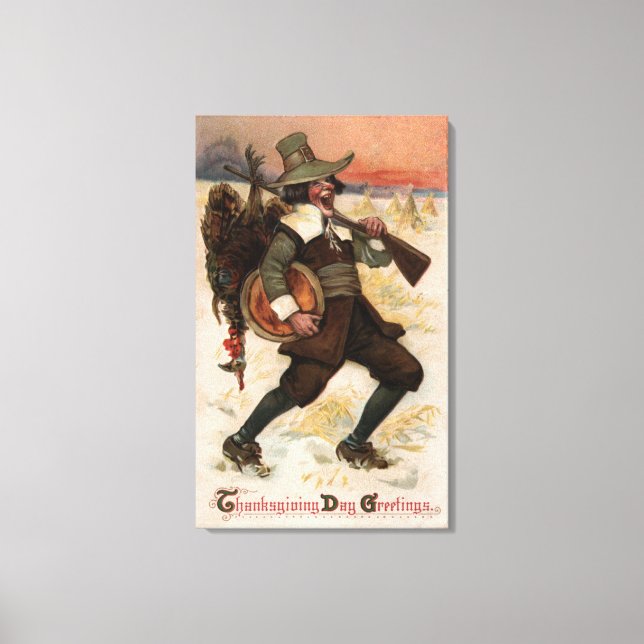 Very Happy Turkey Hunter Canvas Print (Front)