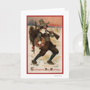 Very Happy Turkey Hunter Holiday Card