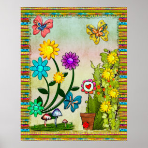 Very Hippy Day Whimsical Fantasy Art Poster
