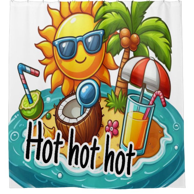 Very Hot season  Shower Curtain (Front)