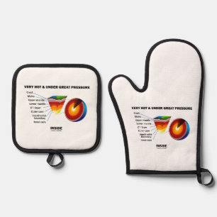 Very Hot & Under Great Pressure Inside Earth Sci Oven Mitt & Pot Holder Set