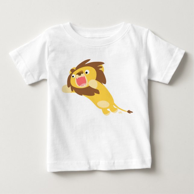 Very Hungry Cute Cartoon Lion Baby T-Shirt (Front)