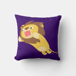 Very Hungry Cute Cartoon Lion Pillow