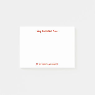 Very Important Note Sticky Note