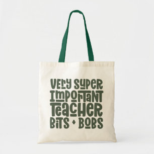 Very important teacher modern typography gift tote bag