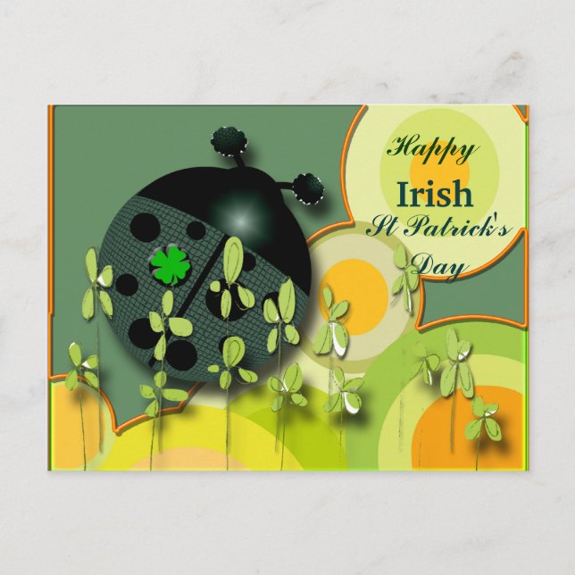 Very Irish Ladybug Postcard (Front)