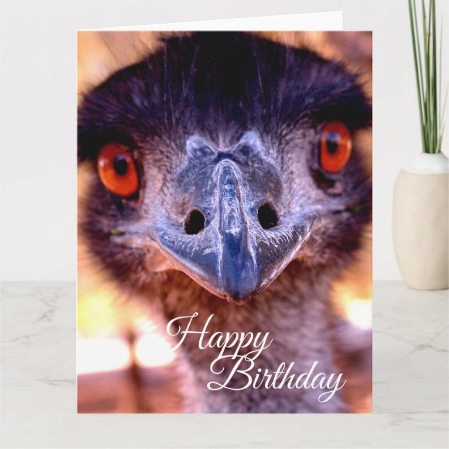 Very Large Happy Birthday Card Old Man Emu (Front)