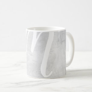 Very large Monogram grey Stucco texture image Mug