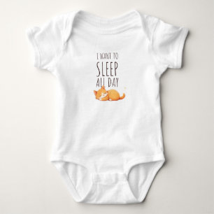 Very Lazy Little Cat Baby Bodysuit
