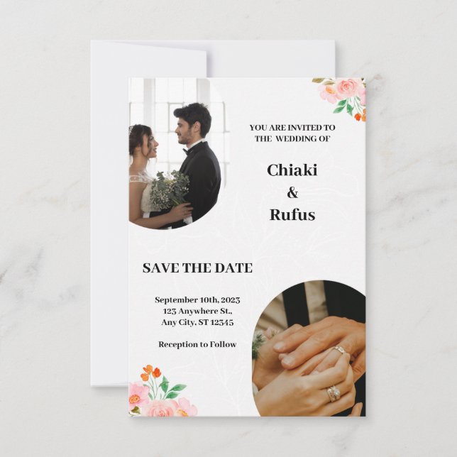 Very Light Grey Modern Wedding Invitations (Front)