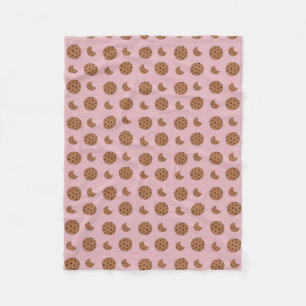 Very light pink chocolate chip cookies bites fleece blanket