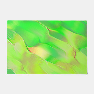 Very little carved in vivid and aged green doormat