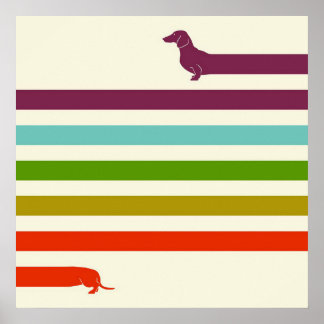 Very Long Dachshund Colourful | Husky Lover  Poster