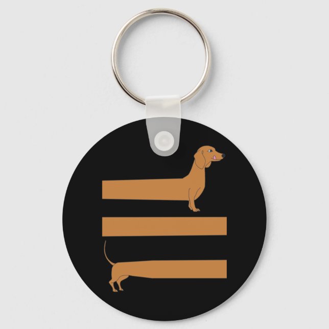 Very long Dachshund funny Key Ring (Front)