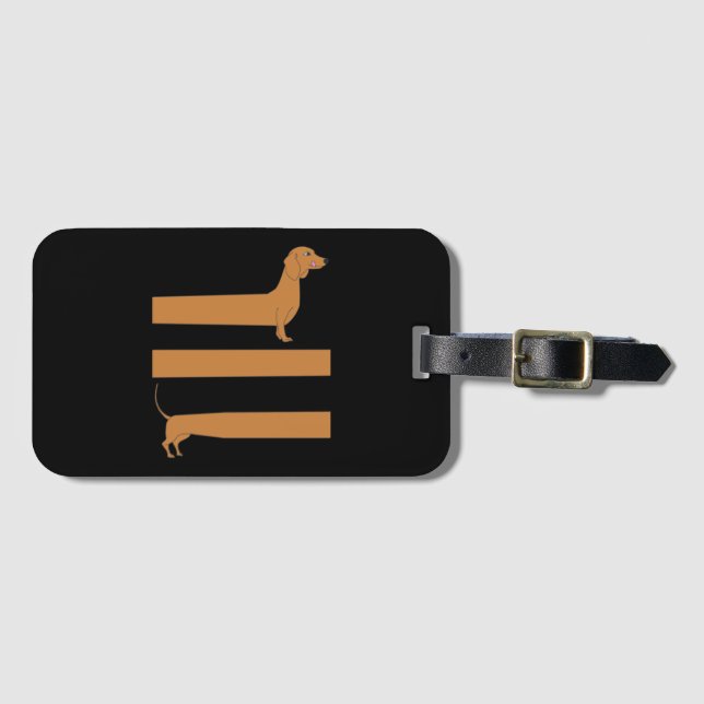 Very long Dachshund funny Luggage Tag (Front Horizontal)