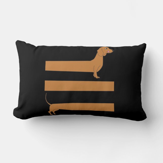 Very long Dachshund funny Lumbar Cushion (Front)