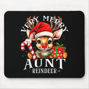 Very Merry Aunt Reindeer Matching Christmas  Mouse Pad