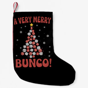 Very Merry Bunco Christmas Tree Dice Game Night Small Christmas Stocking
