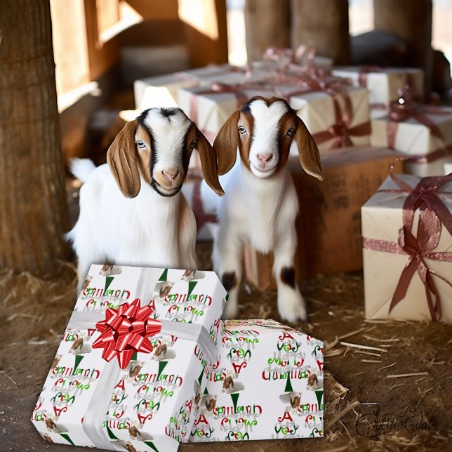 Very Merry Christmas Boer GOAT Wrapping Paper (Creator Uploaded)