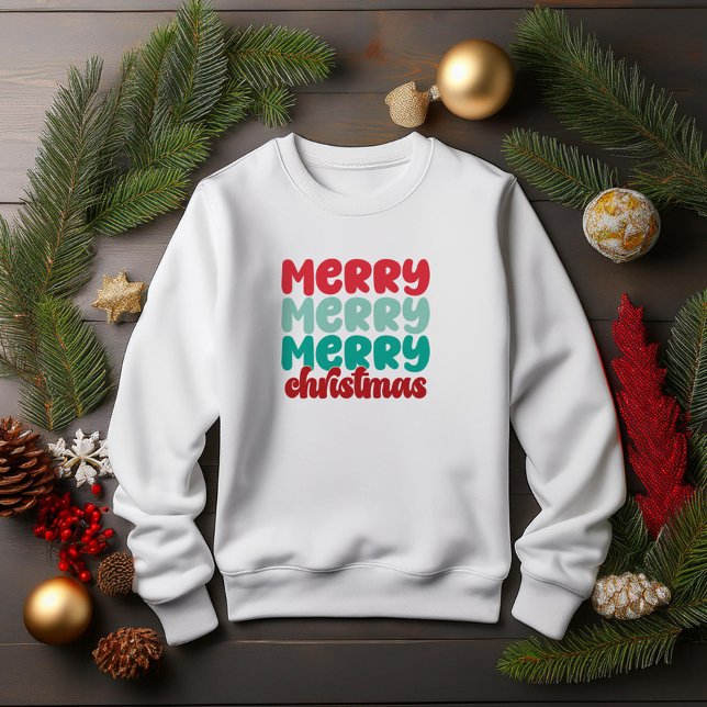 Very Merry Christmas Bold Letters Sweatshirt (Creator Uploaded)