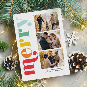 Very Merry Christmas Gallery of 3 Photos Holiday Card