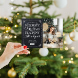 Very Merry Christmas Magnetic Photo Card<br><div class="desc">Affordable custom magnetic Christmas photo cards with simple templates for customisation. This chic design features stylish typography on a faux chalkboard background with your custom photo. The text reads "Wishing you a very Merry Christmas and a Happy New Year". Personalise it with your photos, family name, the year or other...</div>