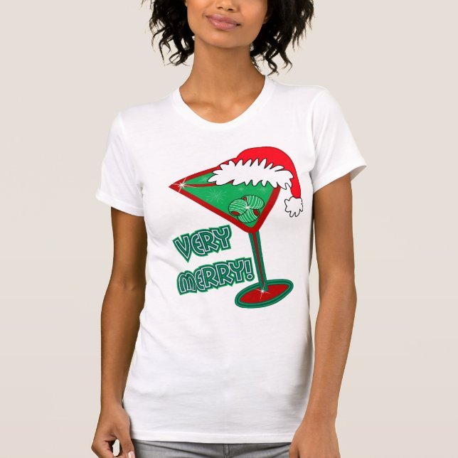 Very Merry! Christmas Martini Shirt (Front)