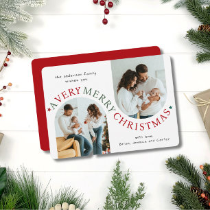 Very Merry Christmas Modern Arch Photo Holiday Card