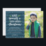 Very Merry Christmas | Navy Stripes Photo Card<br><div class="desc">Show your Christmas spirit with a stylish navy "Very Merry Christmas" photo card. The festive holiday photo card features a navy striped background,  snow border,  fun typography,  year and photo placeholder. Change the font style,  card shape,  and more to create a one of a kind Christmas card.</div>
